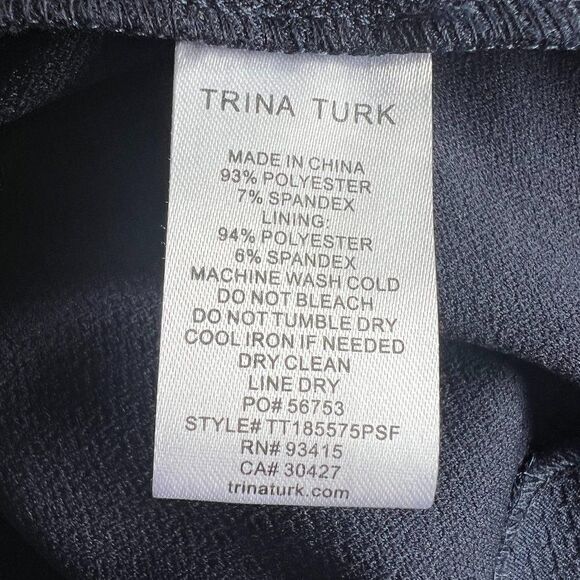 Trina Turk Shalay Textured Ponte Blue Sleeveless Dress Size 2 - Picture 6 of 7